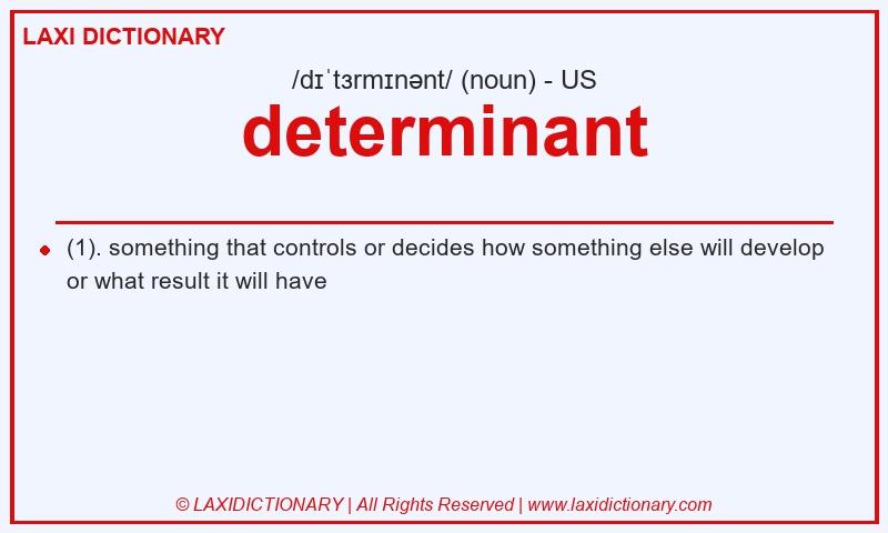 Definition determinant in American English