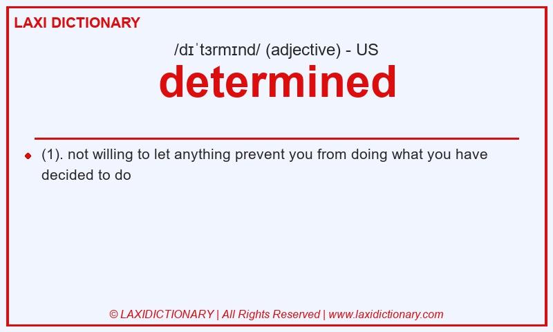 Definition determined in American English