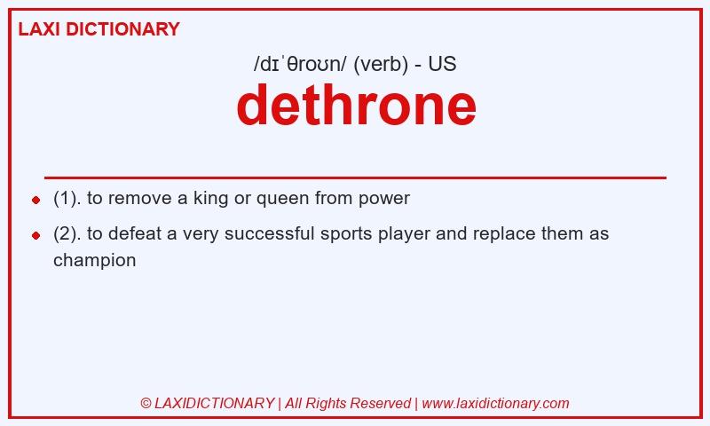 Definition dethrone in American English