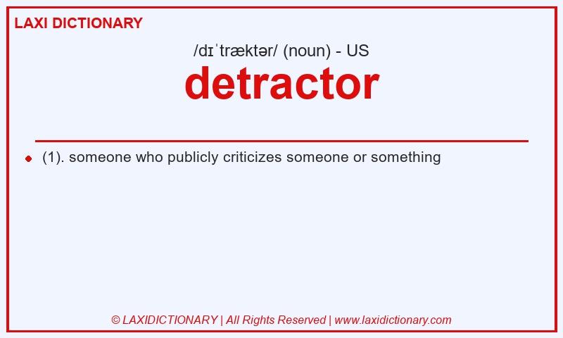 Definition detractor in American English