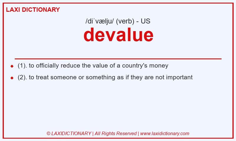 Definition devalue in American English