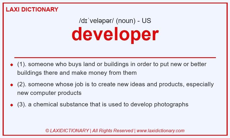 Definition developer in American English