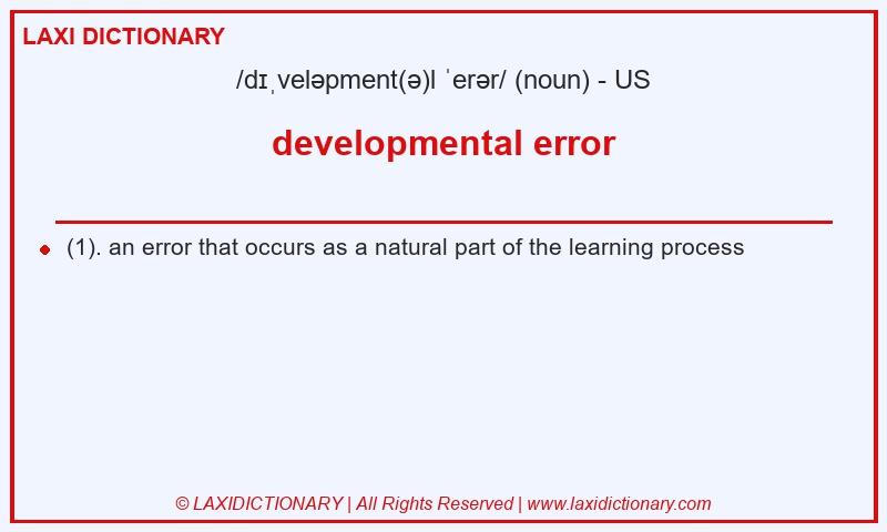 Definition developmental error in American English