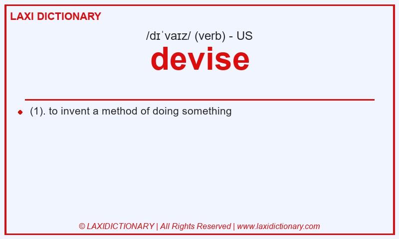 Definition devise in American English