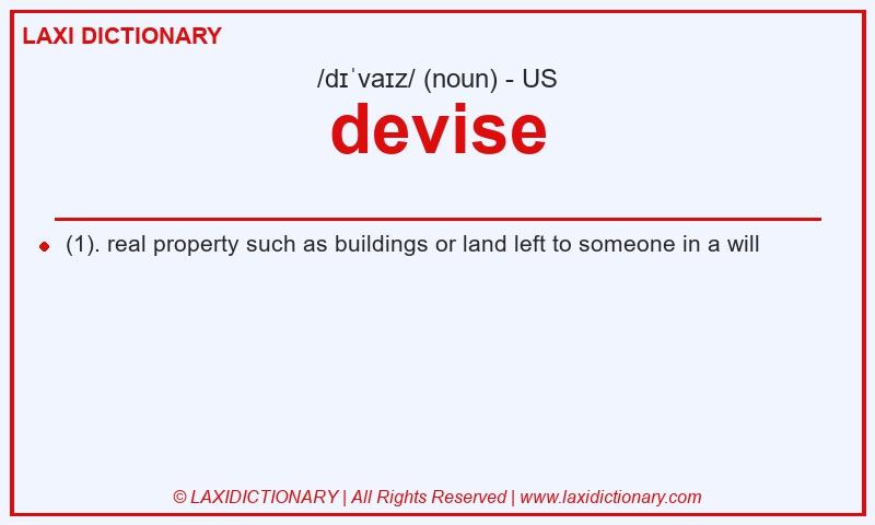 Definition devise in American English