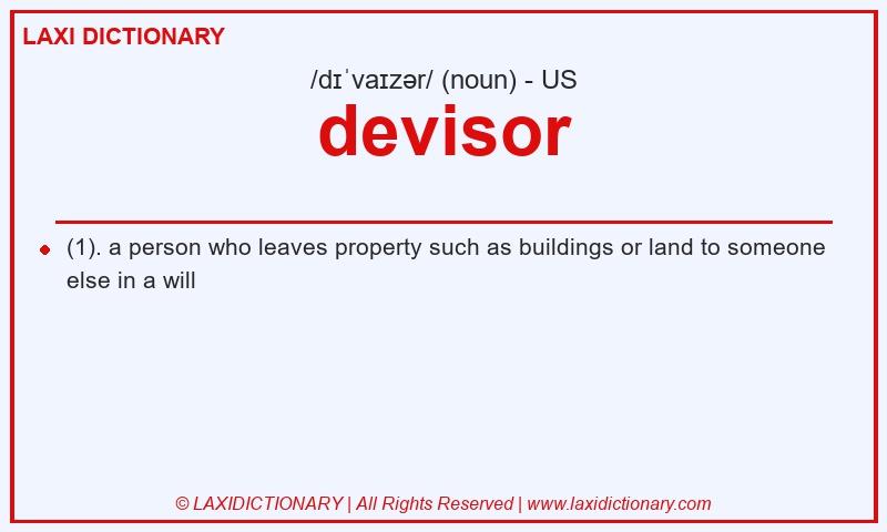 Definition devisor in American English