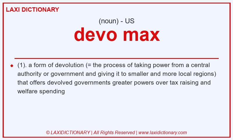 Definition devo max in American English