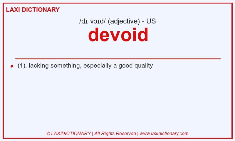 Definition devoid in American English