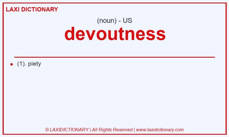 Definition devoutness in American English
