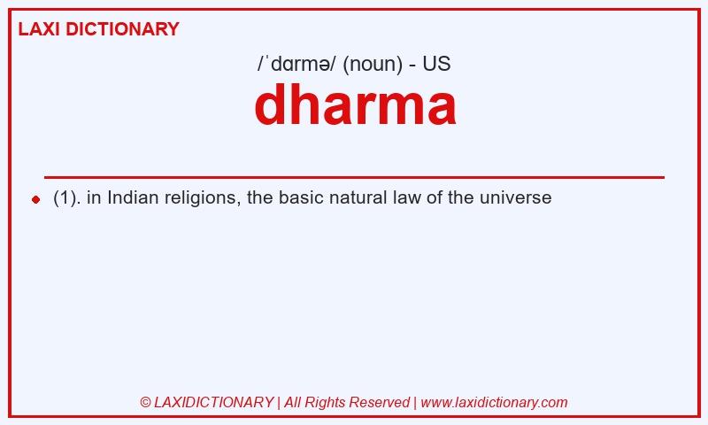 Definition dharma in American English