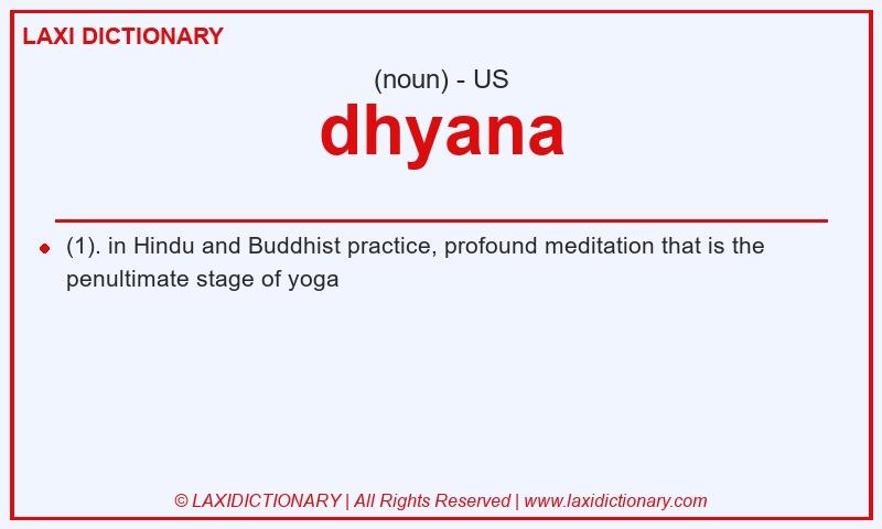 Definition dhyana in American English