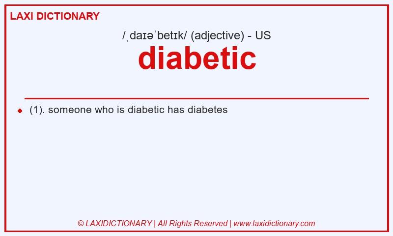 Definition diabetic in American English