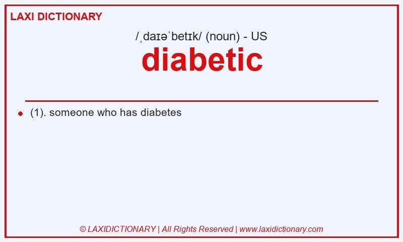Definition diabetic in American English