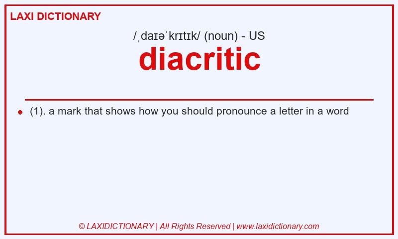 Definition diacritic in American English