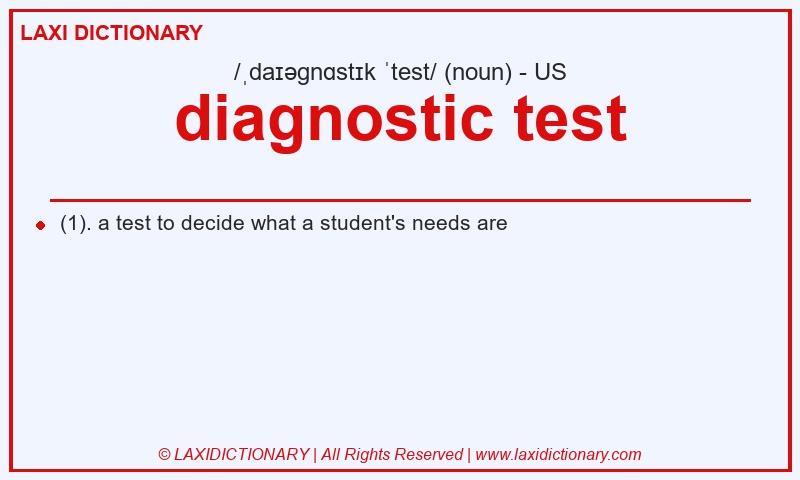 Definition diagnostic test in American English
