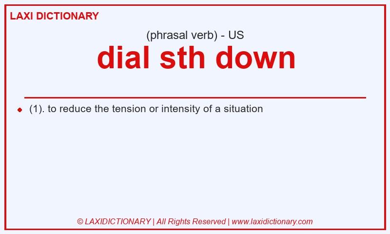 Definition dial sth down in American English