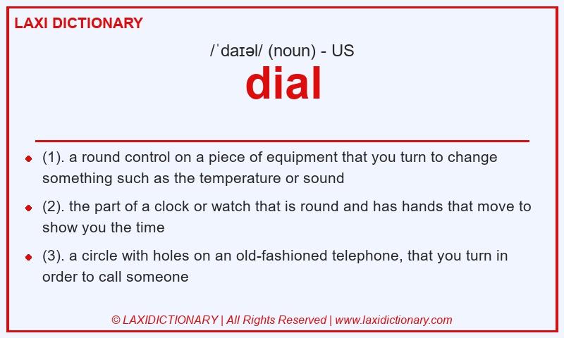 Definition dial in American English
