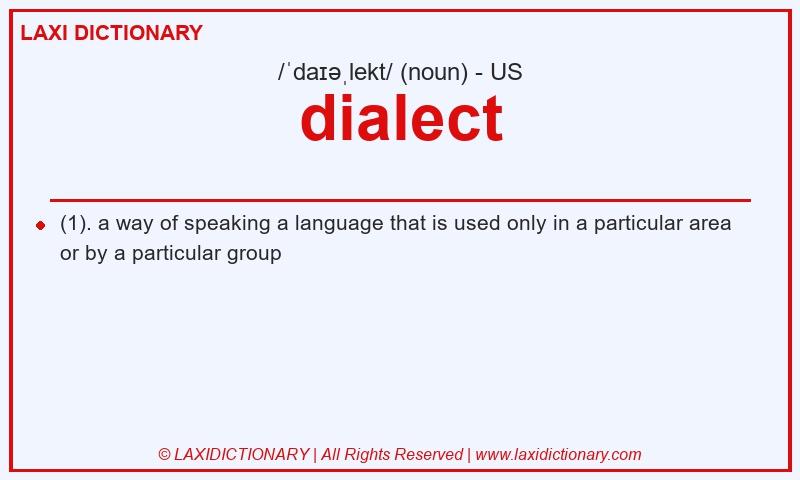 Definition dialect in American English