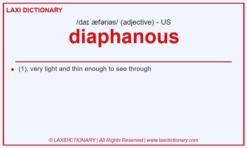 Definition diaphanous in American English