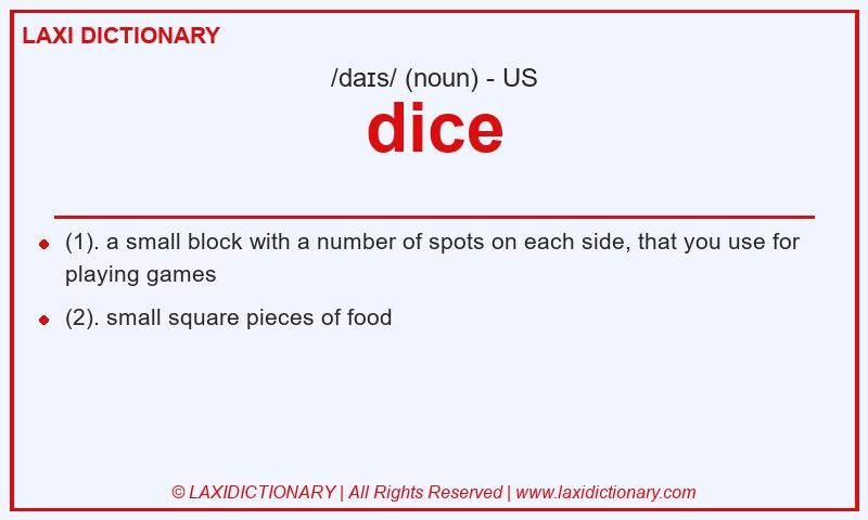 Definition dice in American English