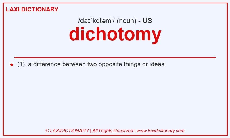 Definition dichotomy in American English