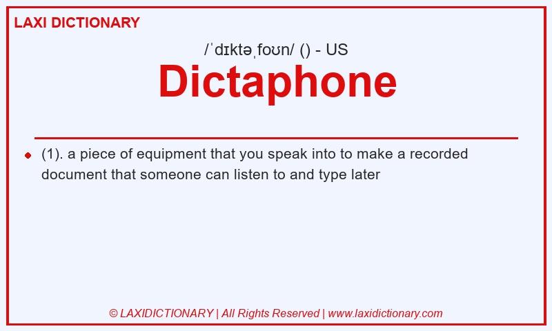 Definition Dictaphone in American English