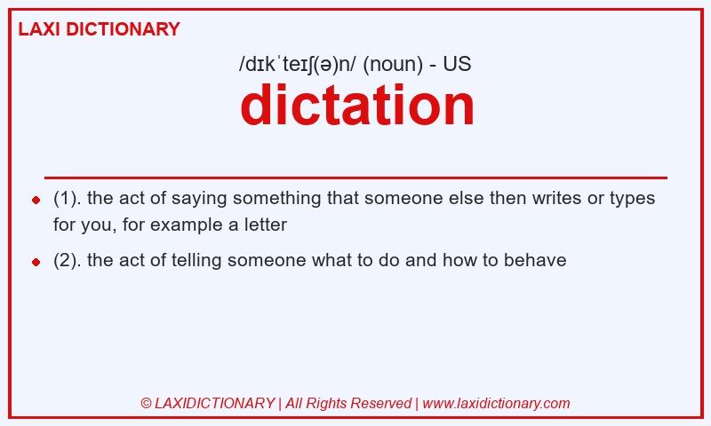 Definition dictation in American English
