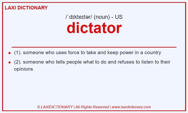 Definition dictator in American English