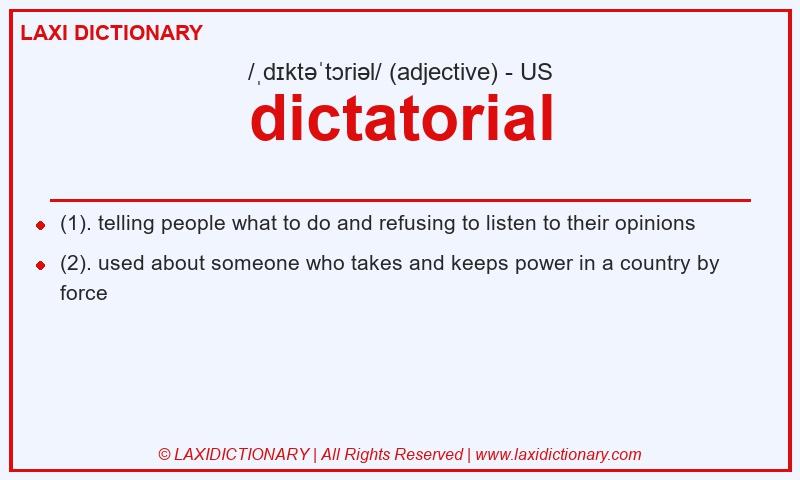 Definition dictatorial in American English