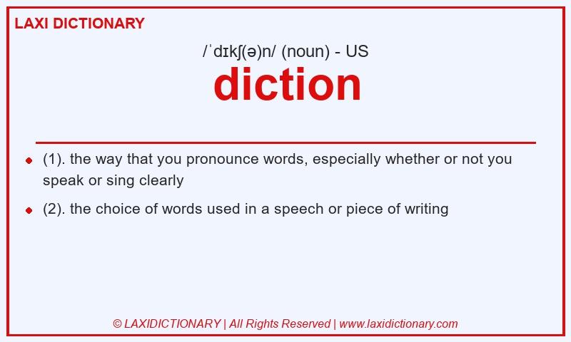 Definition diction in American English