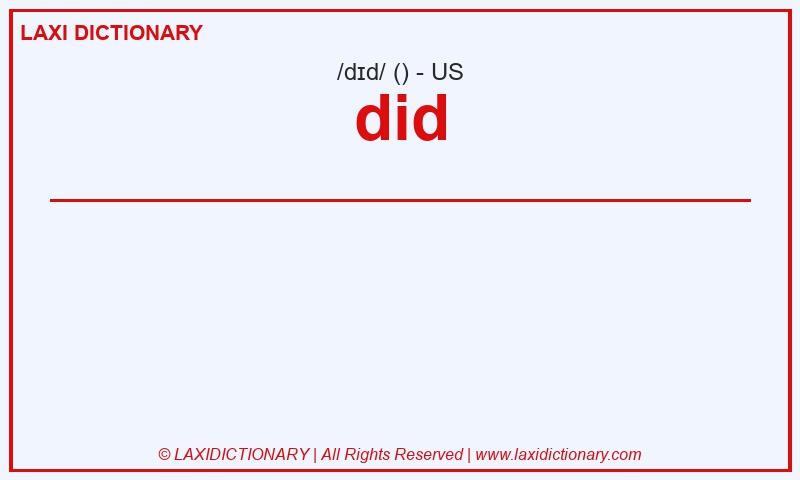 Definition did in American English