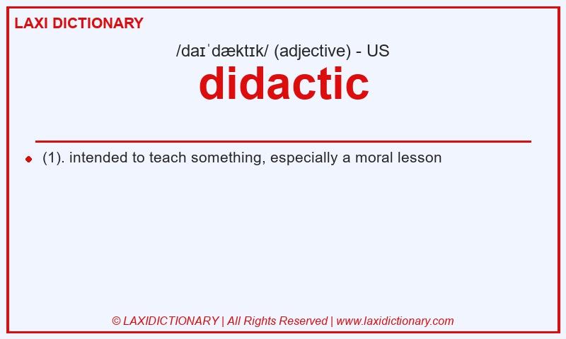 Definition didactic in American English