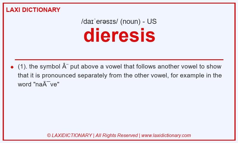 Definition dieresis in American English