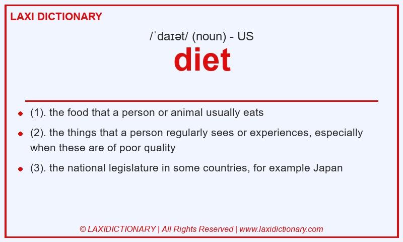 Definition diet in American English