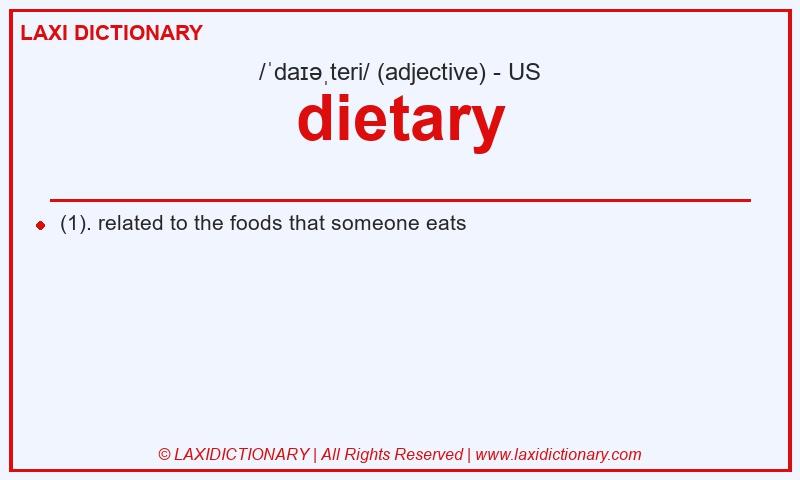 Definition dietary in American English