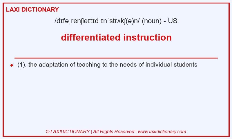 Definition differentiated instruction in American English