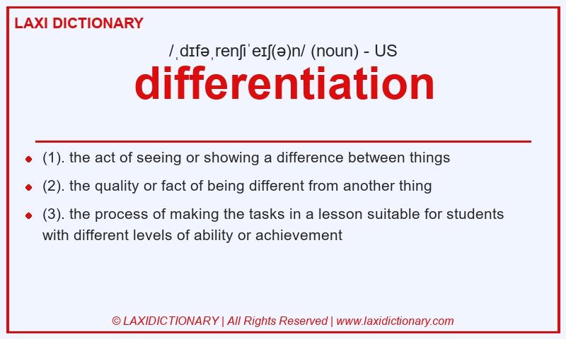 Definition differentiation in American English