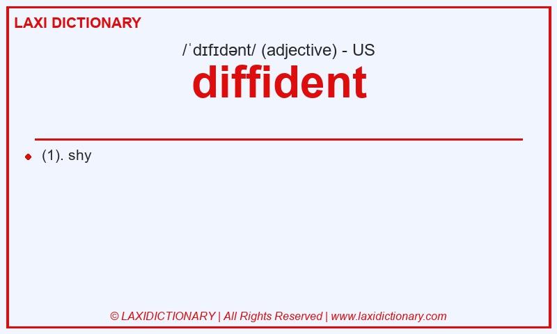 Definition diffident in American English