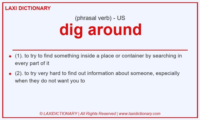 Definition dig around in American English
