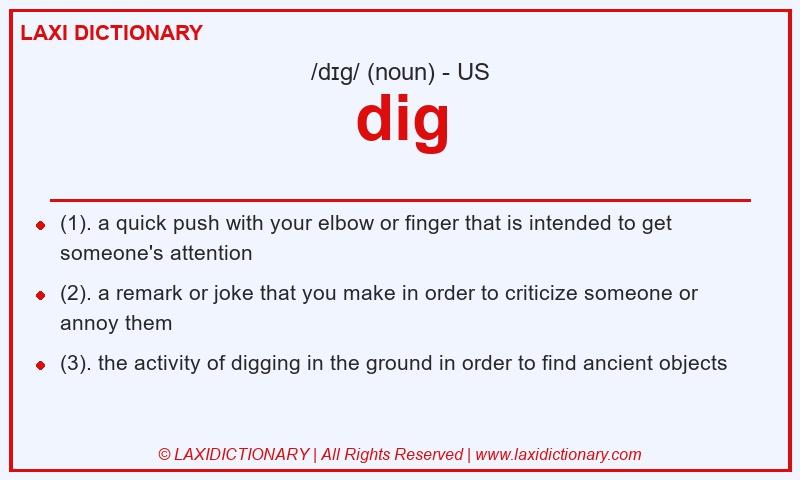 Definition dig in American English