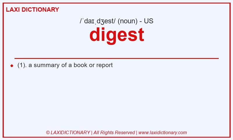 Definition digest in American English