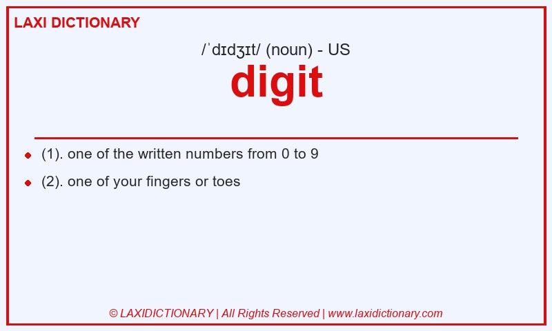Definition digit in American English