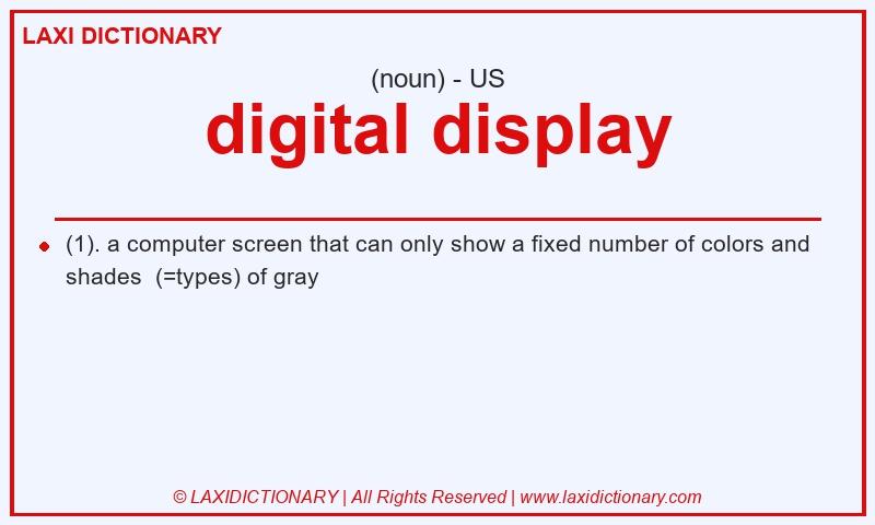 Definition digital display in American English
