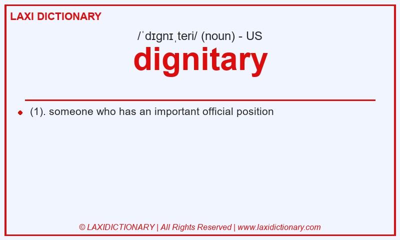 Definition dignitary in American English