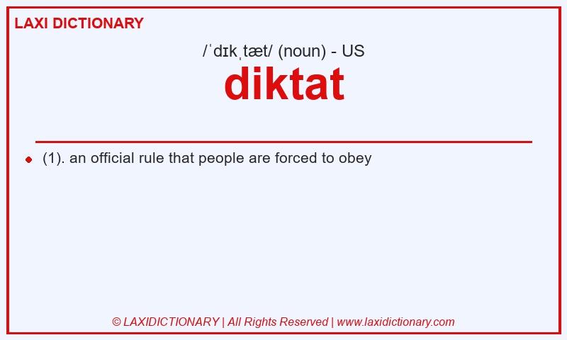 Definition diktat in American English