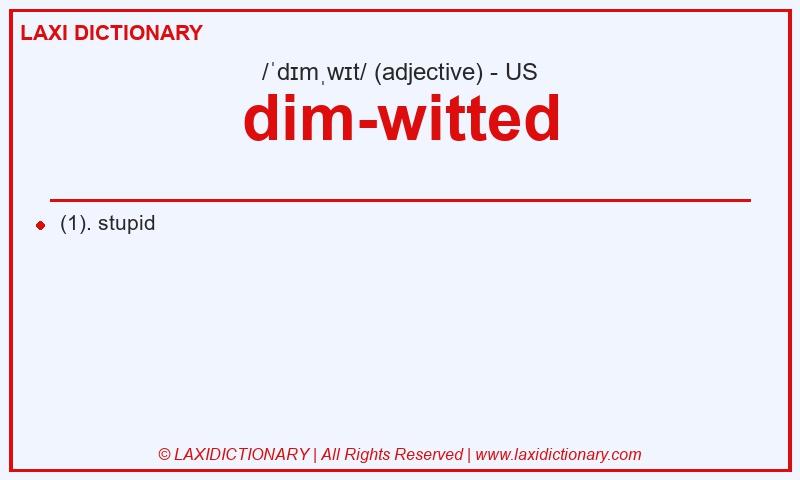 Definition dim-witted in American English