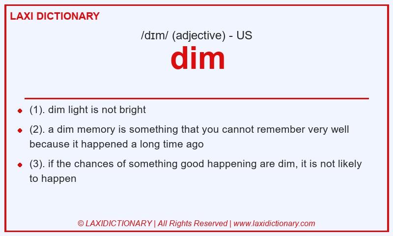 Definition dim in American English