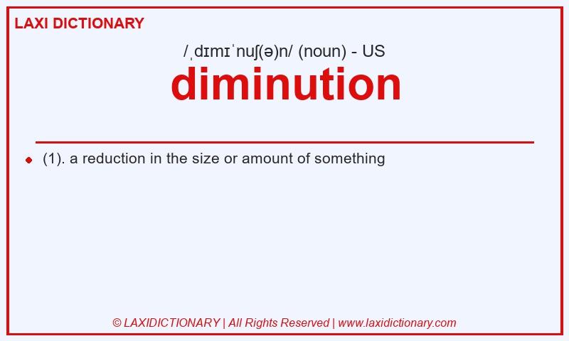 Definition diminution in American English