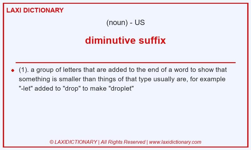 Definition diminutive suffix in American English