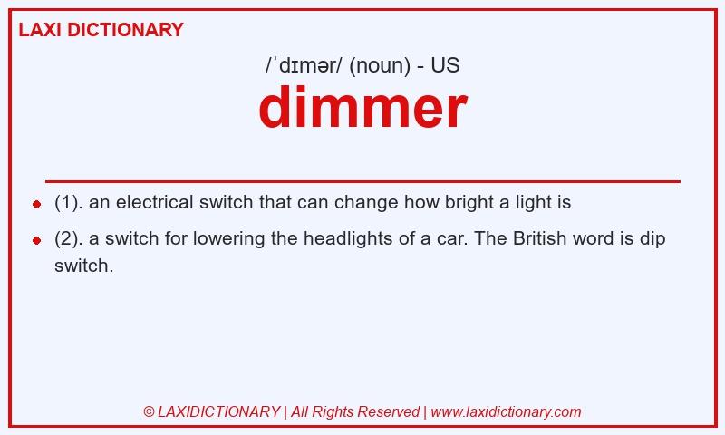 Definition dimmer in American English
